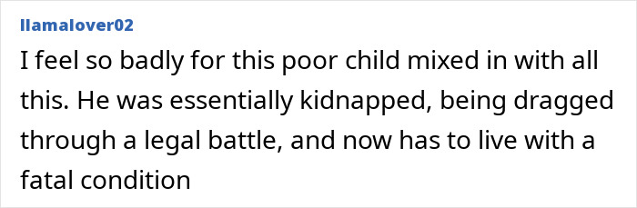 A comment about surrogate and pregnancy, expressing sympathy for the child involved in a legal battle and fatal condition. A comment about surrogate and pregnancy, expressing sympathy for the child involved in a legal battle and fatal condition.