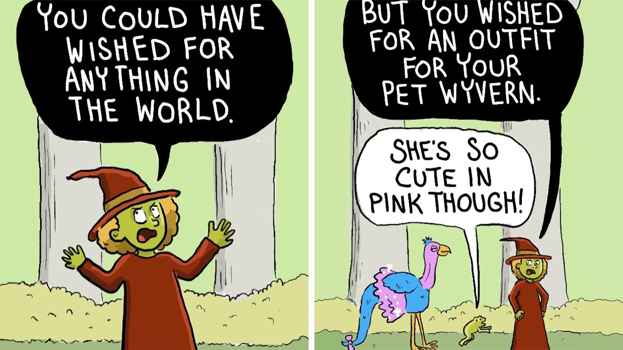 51 New Comics By Chelsea Carr About A Short-Tempered Witch And The Brother She Turned Into A Frog