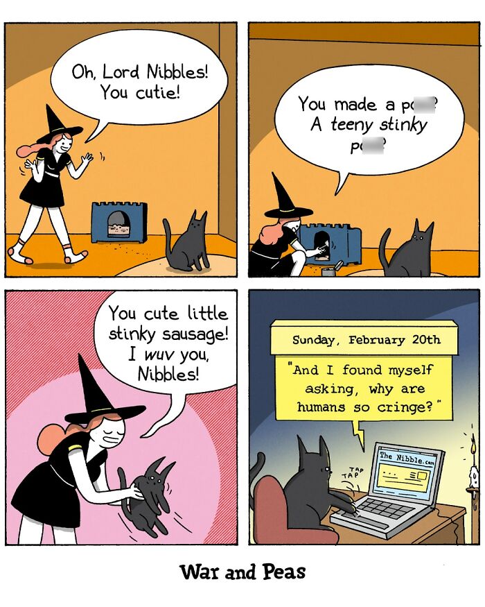 50 Hilarious Cat Comics By ‘War And Peas’ That Capture The Chaos Of Living With Feline