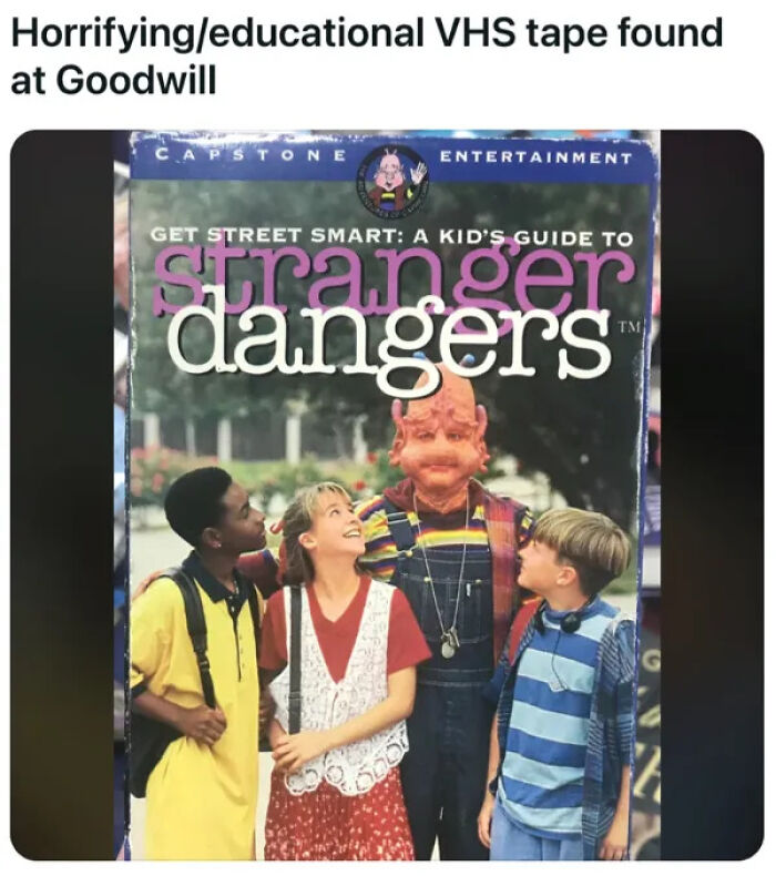 A vintage VHS tape cover for Get Street Smart: A Kid's Guide to Stranger Dangers, a classic secondhand find.