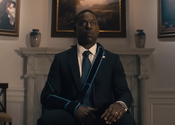 A man in a suit with a sling, looking serious, symbolizing the need to defund the Emmys. A man in a suit with a sling, looking serious, symbolizing the need to defund the Emmys.