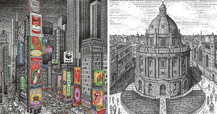 Typewriter Art Where Thousands Of Keystrokes Become Landmarks And Portraits By James Cook (25 Pics)