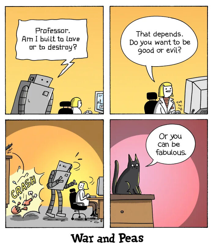 50 Hilarious Cat Comics By ‘War And Peas’ That Capture The Chaos Of Living With Feline