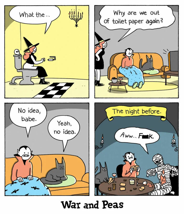 50 Hilarious Cat Comics By ‘War And Peas’ That Capture The Chaos Of Living With Feline