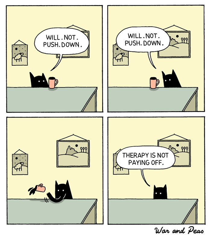 50 Hilarious Cat Comics By ‘War And Peas’ That Capture The Chaos Of Living With Feline