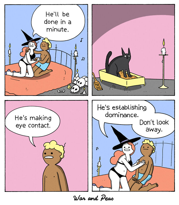 50 Hilarious Cat Comics By ‘War And Peas’ That Capture The Chaos Of Living With Feline