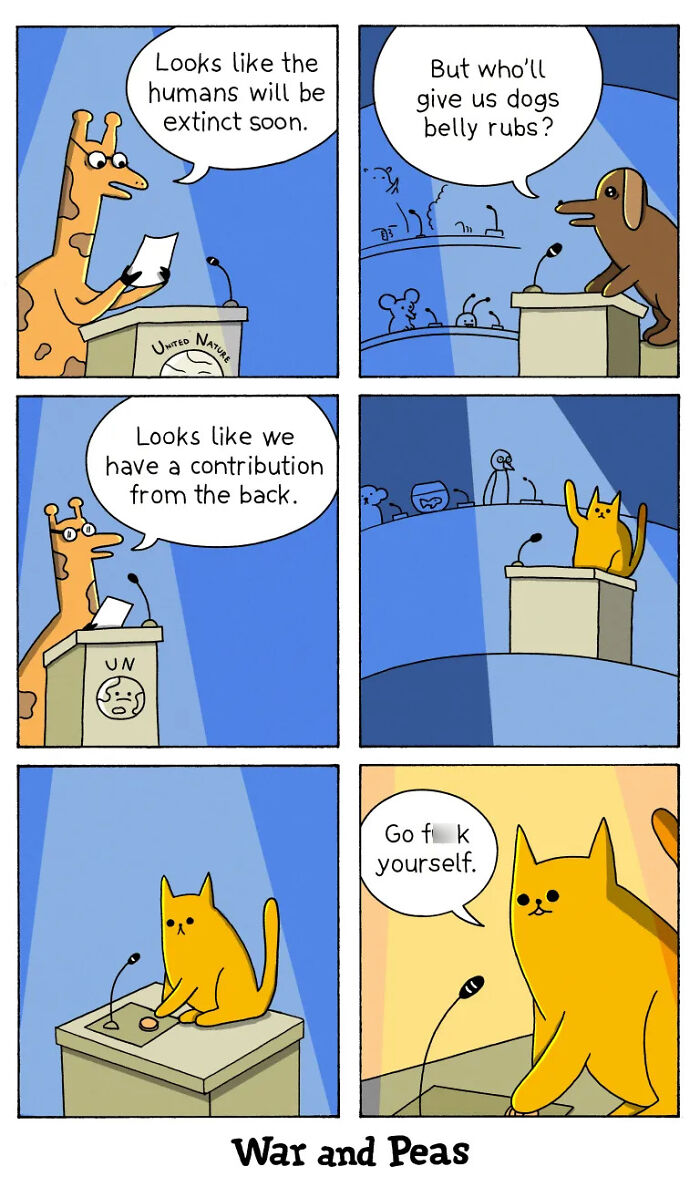 50 Hilarious Cat Comics By ‘War And Peas’ That Capture The Chaos Of Living With Feline