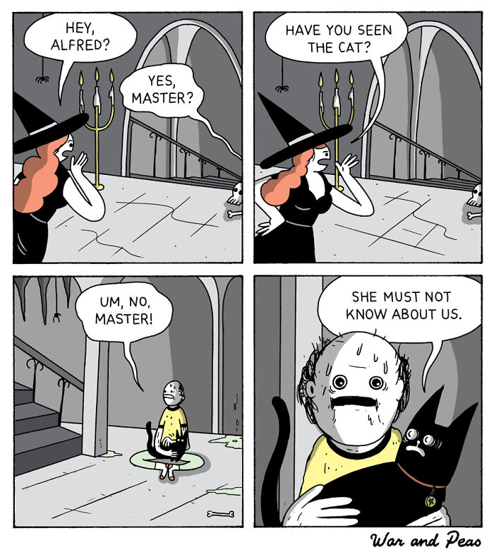 50 Hilarious Cat Comics By ‘War And Peas’ That Capture The Chaos Of Living With Feline