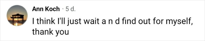 Ann Koch's comment about waiting to find out for herself, regarding the atheist's flatlined experience. Ann Koch's comment about waiting to find out for herself, regarding the atheist's flatlined experience.
