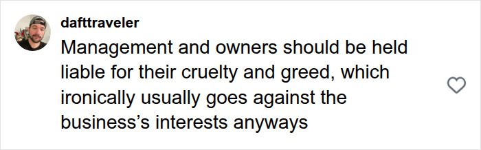 A comment about business owners' responsibility for their cruelty and greed, relating to not working with Autism and ADHD.