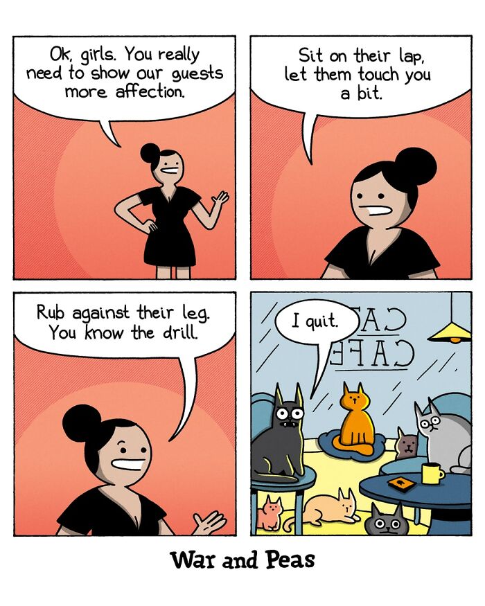 50 Hilarious Cat Comics By ‘War And Peas’ That Capture The Chaos Of Living With Feline
