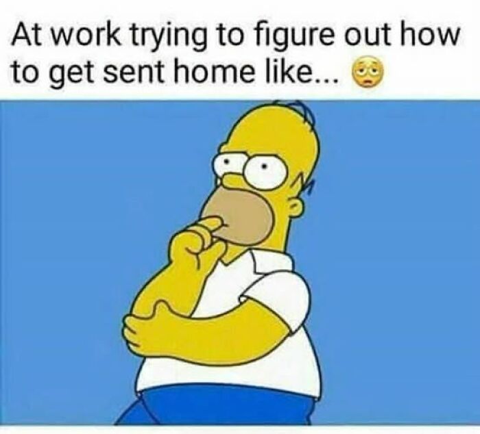 Cartoon character thinking about how to get sent home from work