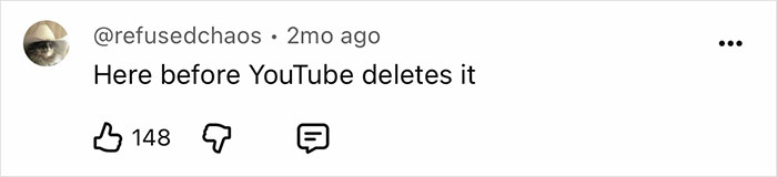 A screenshot of a YouTube comment: Here before YouTube deletes it, regarding a YouTuber's trip to a dangerous island.