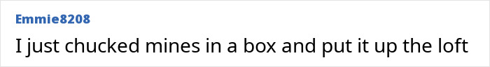 Emmie8208 comment about Zendaya's custom wedding dress: chucked in a box and put up the loft. Emmie8208 comment about Zendaya's custom wedding dress: chucked in a box and put up the loft.