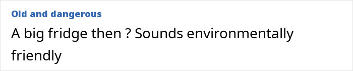 A text box states 'Old and dangerous' and 'A big fridge then? Sounds environmentally friendly'. A text box states 'Old and dangerous' and 'A big fridge then? Sounds environmentally friendly'.