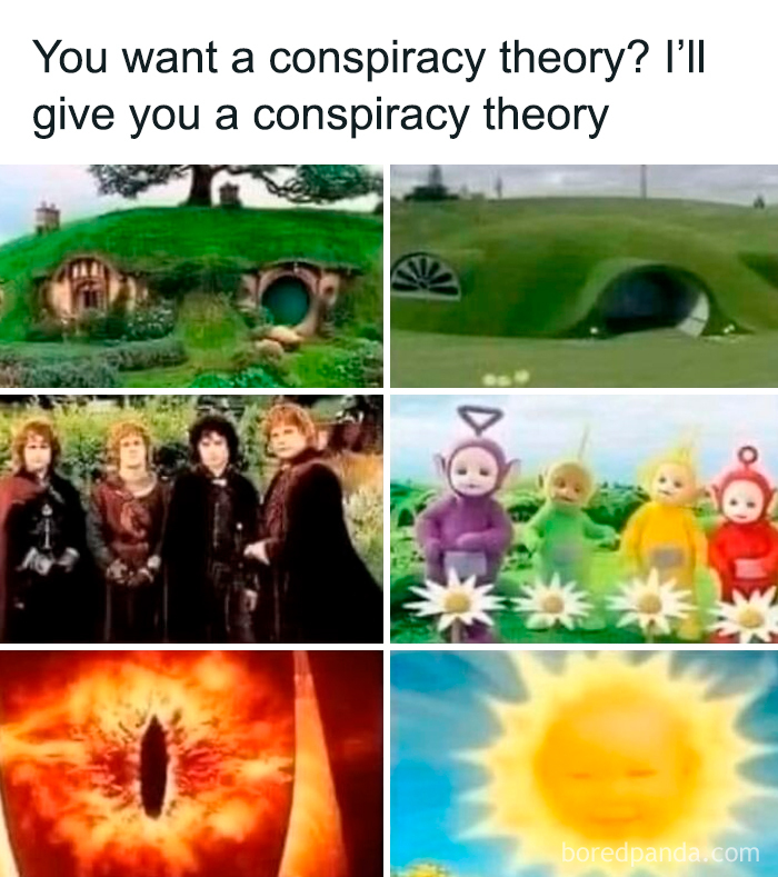 Random meme comparing Lord of the Rings and Teletubbies characters