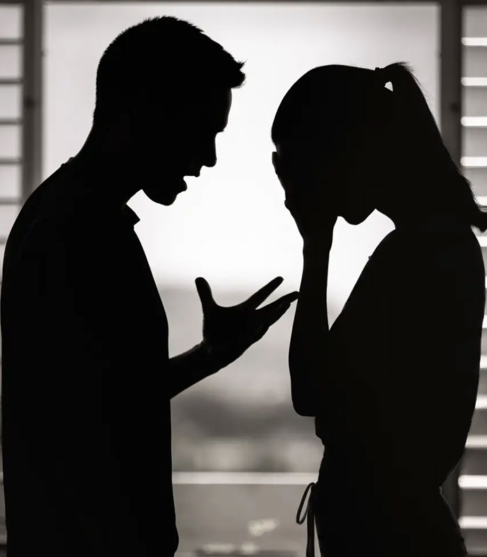 Silhouette of an arguing couple highlighting difficult marriage sacrifices