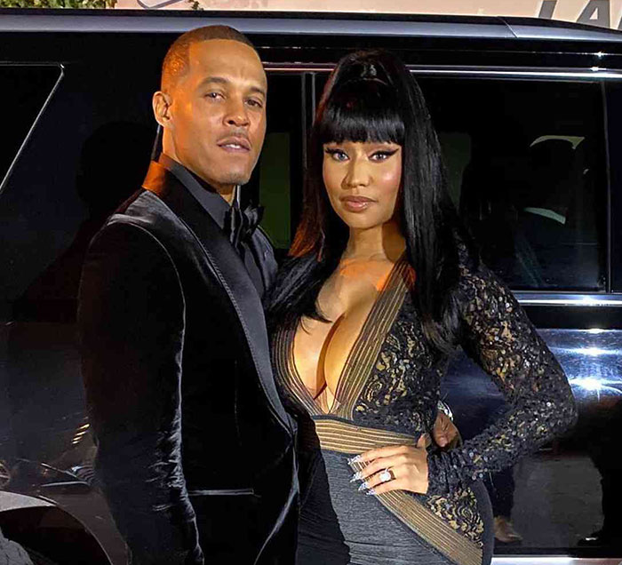 Nicki Minaj and Kenneth Petty dressed up for a formal event