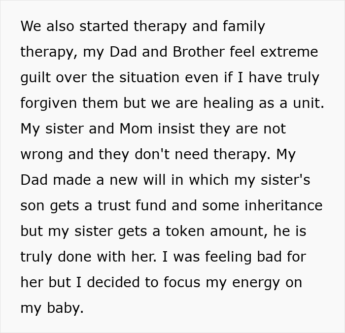 Text update on starting family therapy after a guy pursuing ex caused emotional distress.