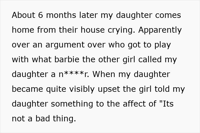 Online text post about a daughter coming home upset after an argument with a friend. Online text post about a daughter coming home upset after an argument with a friend.