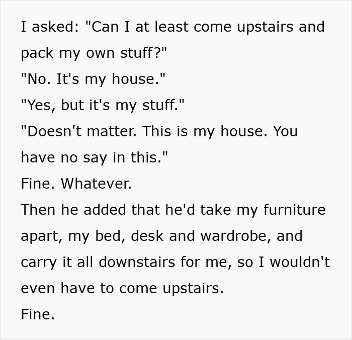Man Regrets Shutting Up His Son, Who Just Wanted To Arrange A More Convenient Way To Move Out Man Regrets Shutting Up His Son, Who Just Wanted To Arrange A More Convenient Way To Move Out
