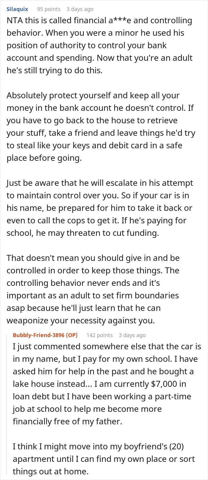 Dad Freaks Out After Daughter Gets Her Own Bank Account, Tries To Cut It Up