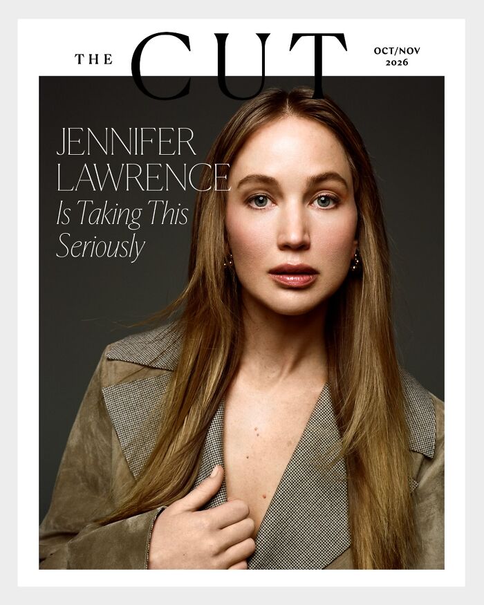 Jennifer Lawrence on The Cut magazine cover amid plastic surgery discussions.