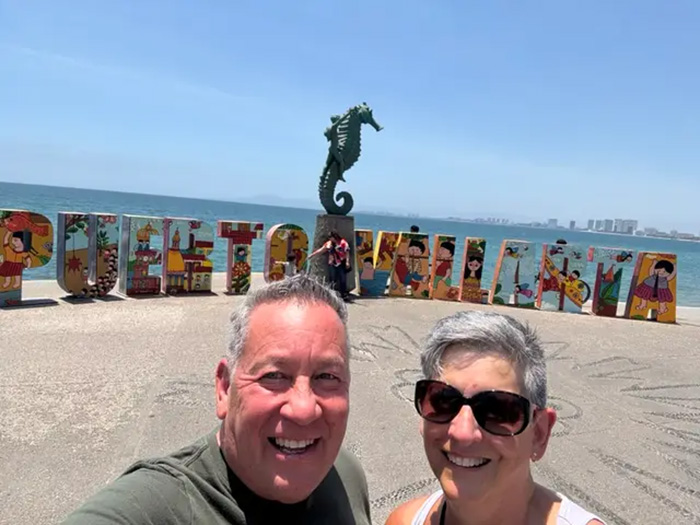 Passengers enjoying their travels in Puerto Vallarta before embarking on a permanent cruise.