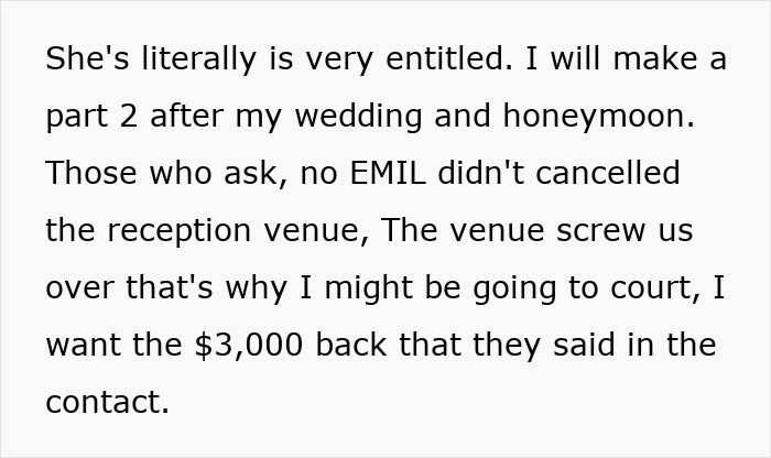 MIL Comes To Gothic Halloween Wedding Dressed In White, Makes A Scene When They Ask If Anyone Objects MIL Comes To Gothic Halloween Wedding Dressed In White, Makes A Scene When They Ask If Anyone Objects