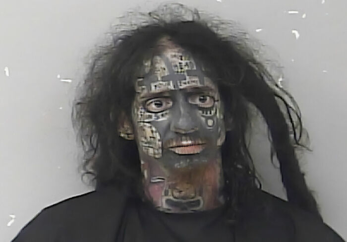 The viral terrifying mugshot of a Florida demonologist with heavy facial tattoos The viral terrifying mugshot of a Florida demonologist with heavy facial tattoos