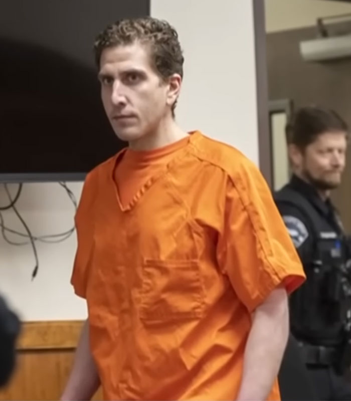 Bryan Kohberger in an orange jumpsuit during a court appearance for the Idaho tragedy case.
