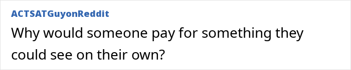 Online comment questioning why people would pay a neighbor for a property tour.