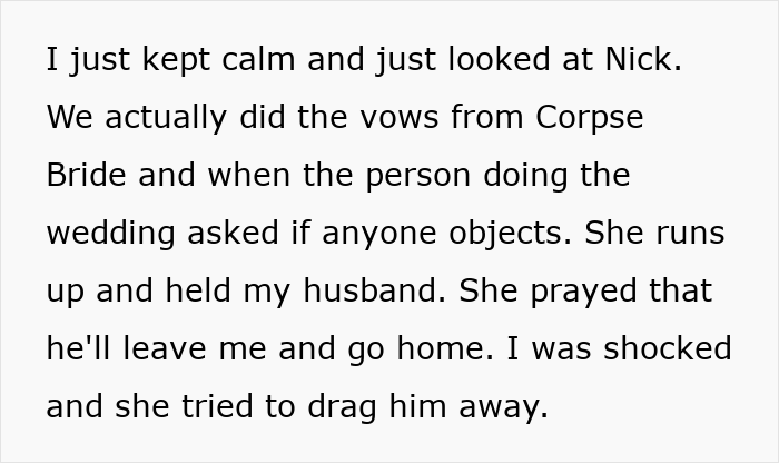 MIL Comes To Gothic Halloween Wedding Dressed In White, Makes A Scene When They Ask If Anyone Objects MIL Comes To Gothic Halloween Wedding Dressed In White, Makes A Scene When They Ask If Anyone Objects