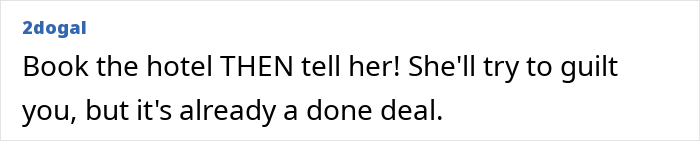 User comment advising a child-free couple to book a hotel room to avoid sharing a bunk room. User comment advising a child-free couple to book a hotel room to avoid sharing a bunk room.