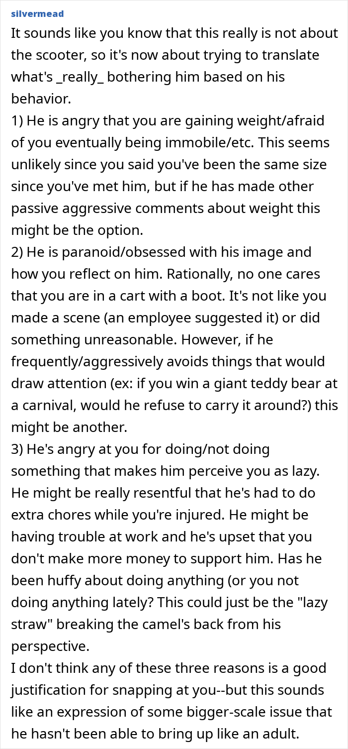 Woman Uses A Mobility Scooter At The Store, Her Boyfriend’s Reaction Reveals Feelings He’s Been Hiding Woman Uses A Mobility Scooter At The Store, Her Boyfriend’s Reaction Reveals Feelings He’s Been Hiding