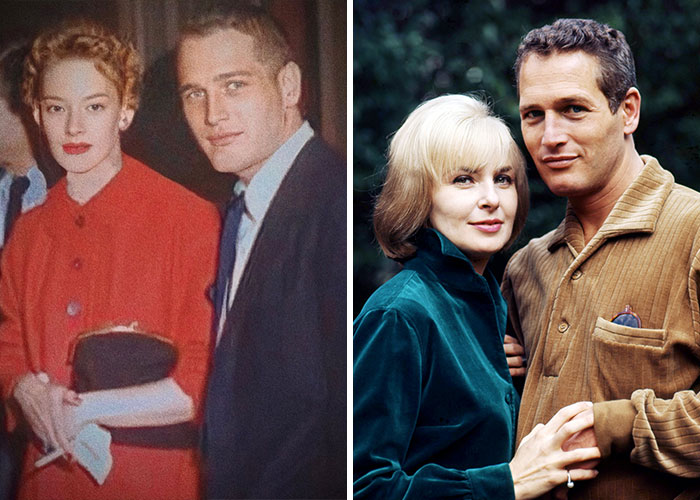 Hollywood stars posing together at an event representing married Hollywood stars who left wives for co-stars