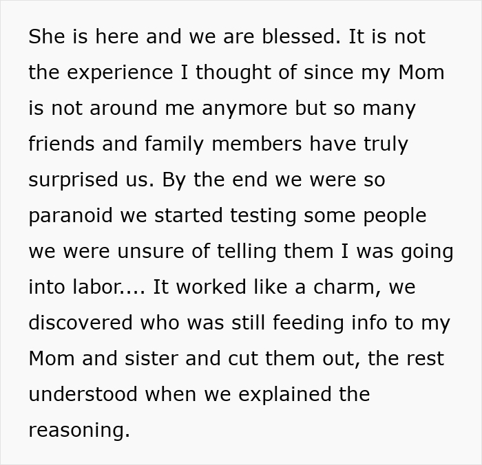 Text snippet explaining how family members were tested while dealing with a guy pursuing ex.