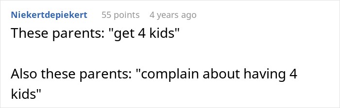 A comment about parents having multiple children, related to a dad asking to control his child on a flight. A comment about parents having multiple children, related to a dad asking to control his child on a flight.