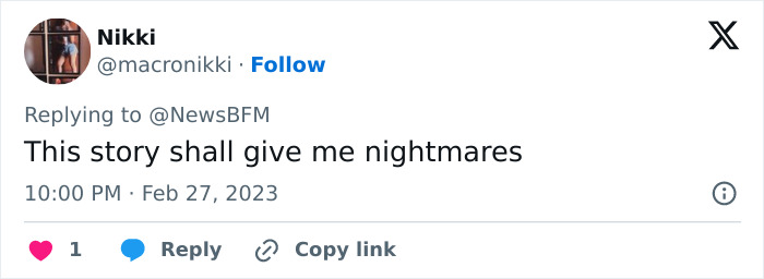 Tweet reacting with fear to story of woman harmed by family Tweet reacting with fear to story of woman harmed by family
