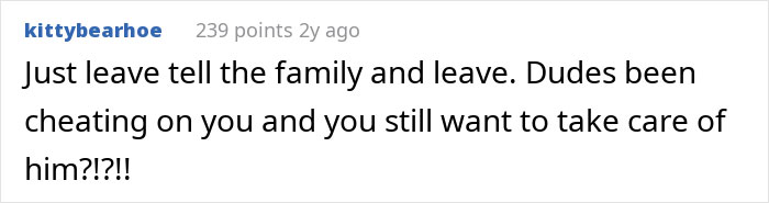 An online comment advising a woman after finding secret messages in her boyfriend's phone while he gets heart surgery.