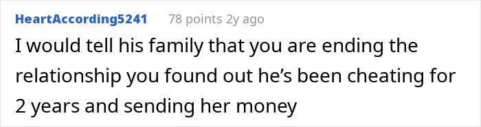 A screenshot of a comment about a woman ending a relationship after seeing her boyfriend's phone during his heart surgery.