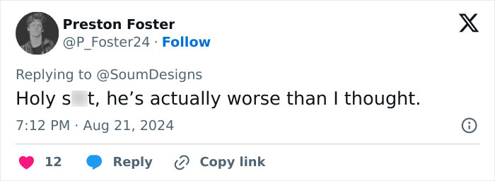 Tweet commenting on Ben Affleck's problematic history with women and surprising bedroom confession