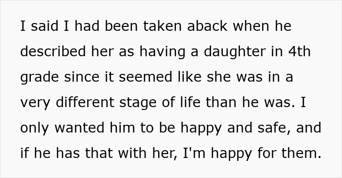 Text snippet of a mom losing sleep, sharing how she expressed her concerns about her son's new GF. Text snippet of a mom losing sleep, sharing how she expressed her concerns about her son's new GF.