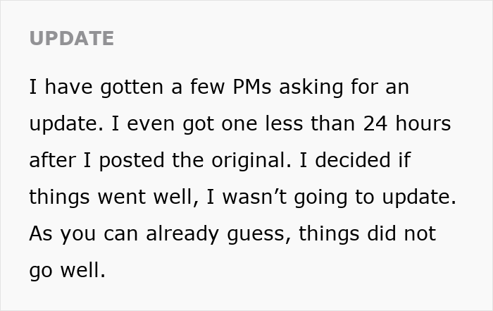 Update post snippet about friend group trip drama regarding pregnancy