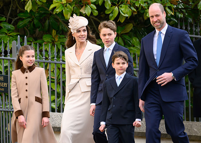 Prince George, Princess Charlotte, and Prince Louis walk together with their parents Kate Middleton and Prince William. Prince George, Princess Charlotte, and Prince Louis walk together with their parents Kate Middleton and Prince William.