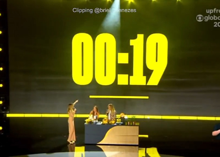 Large countdown timer displayed during new reality show for nepo babies challenge Large countdown timer displayed during new reality show for nepo babies challenge