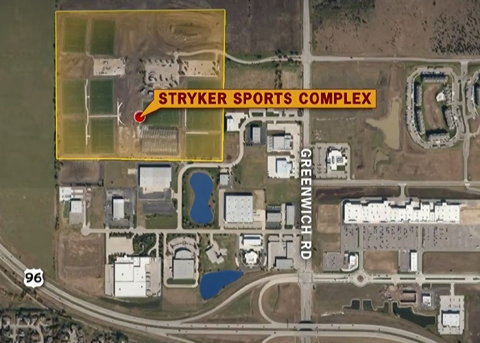 Aerial view map showing Stryker Sports Complex and surrounding area near Greenwich Rd Aerial view map showing Stryker Sports Complex and surrounding area near Greenwich Rd