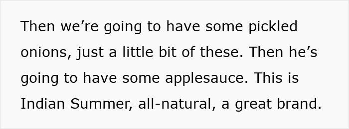 Text about pickled onions and applesauce in lunch meal plan Text about pickled onions and applesauce in lunch meal plan