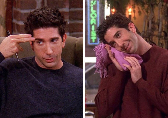 Ross Geller from Friends, one of the male TV characters portrayed as good guys with red flags.