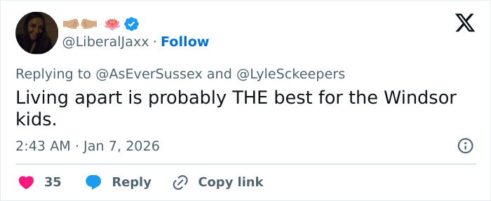 A tweet comment discussing conspiracy theories regarding Kate, Prince William, and their family.